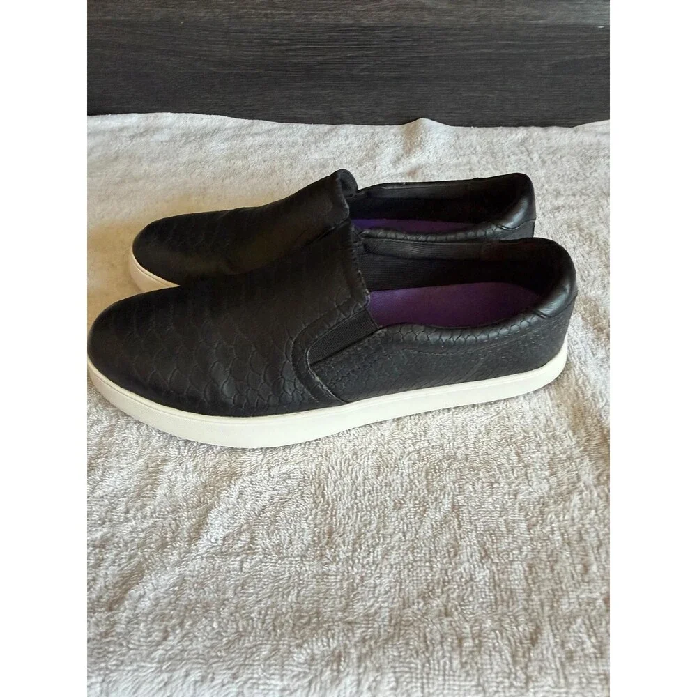 Dr. Scholl's Madison Womens Slip On Sneaker Black Snake Embossed Size 8.5